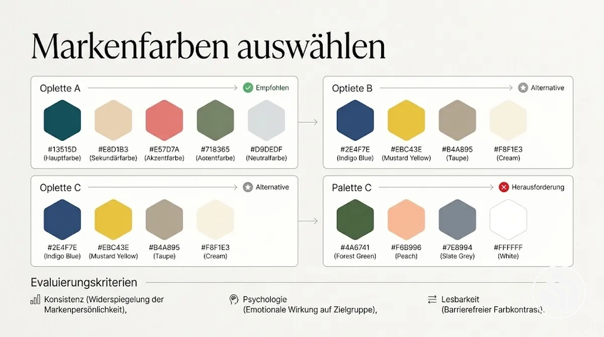 Beispiele für die Auswahl von Markenfarben für eine visuelle Identität