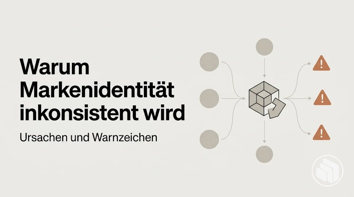 Diagramm mit Ursachen und Warnzeichen einer inkonsistenten Markenidentität