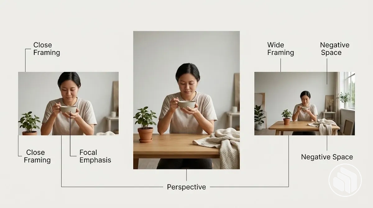 Same subject shown with different framing, perspective and focal emphasis