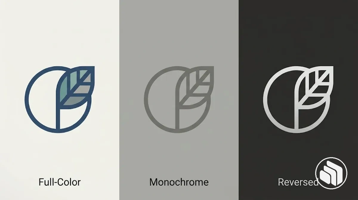 Versions couleur, monochrome et inversée du logo présentées sur des conditions d’arrière-plan adaptées