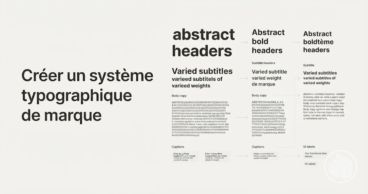 Système typographique de marque montrant les rôles des polices et leur hiérarchie