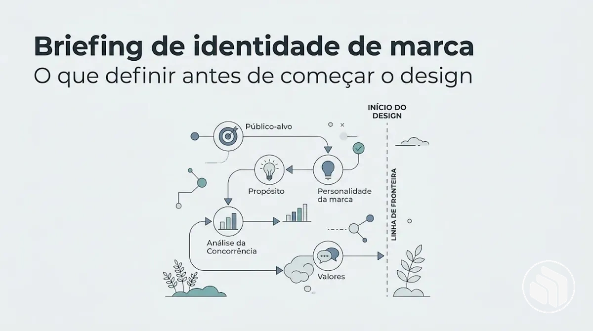 Briefing de identidade de marca com as principais decisões antes do início do design