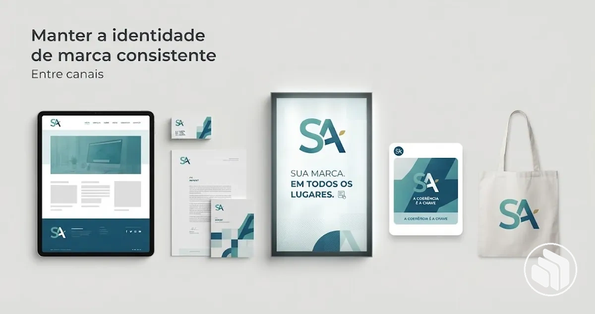 Identidade de marca consistente aplicada em diferentes canais