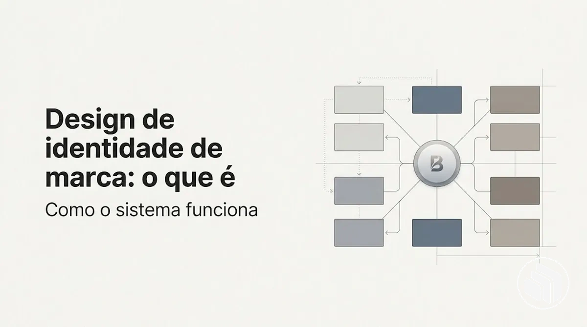 Diagrama mostrando os principais elementos de um sistema de design de identidade de marca