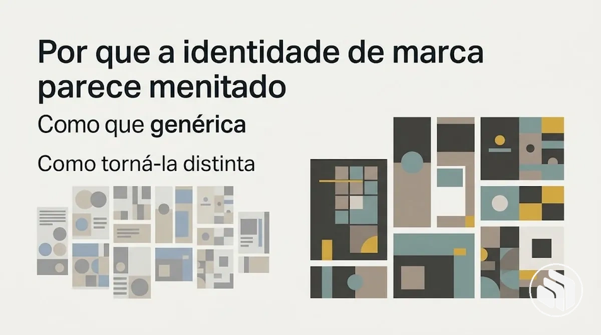 Comparação entre uma identidade de marca genérica e uma versão mais distinta
