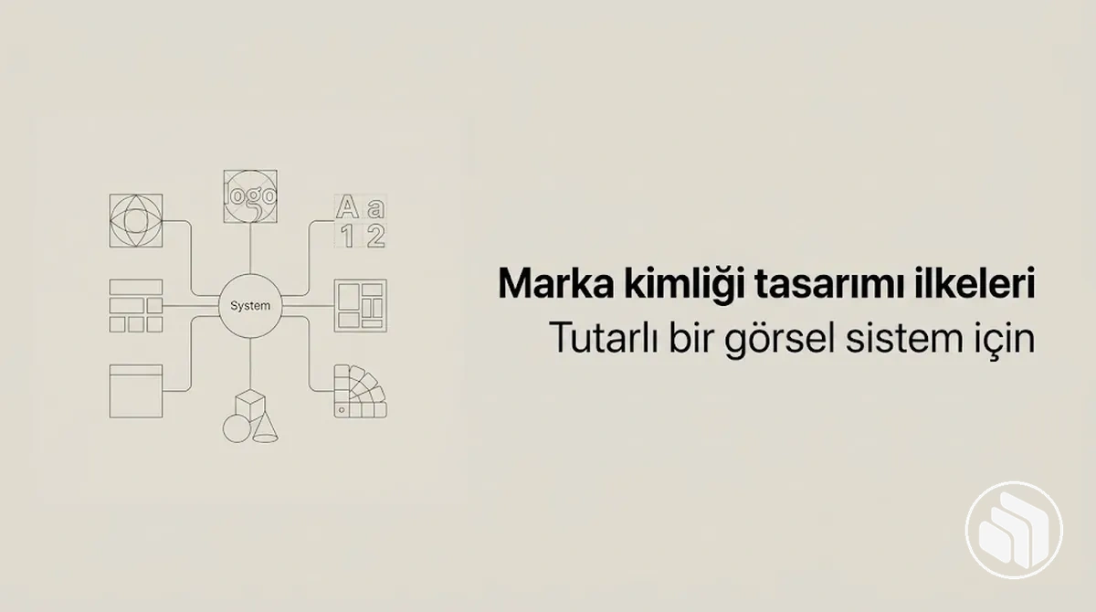 Tutarlı bir marka kimliği sistemi oluşturan tasarım ilkelerinin görsel anlatımı