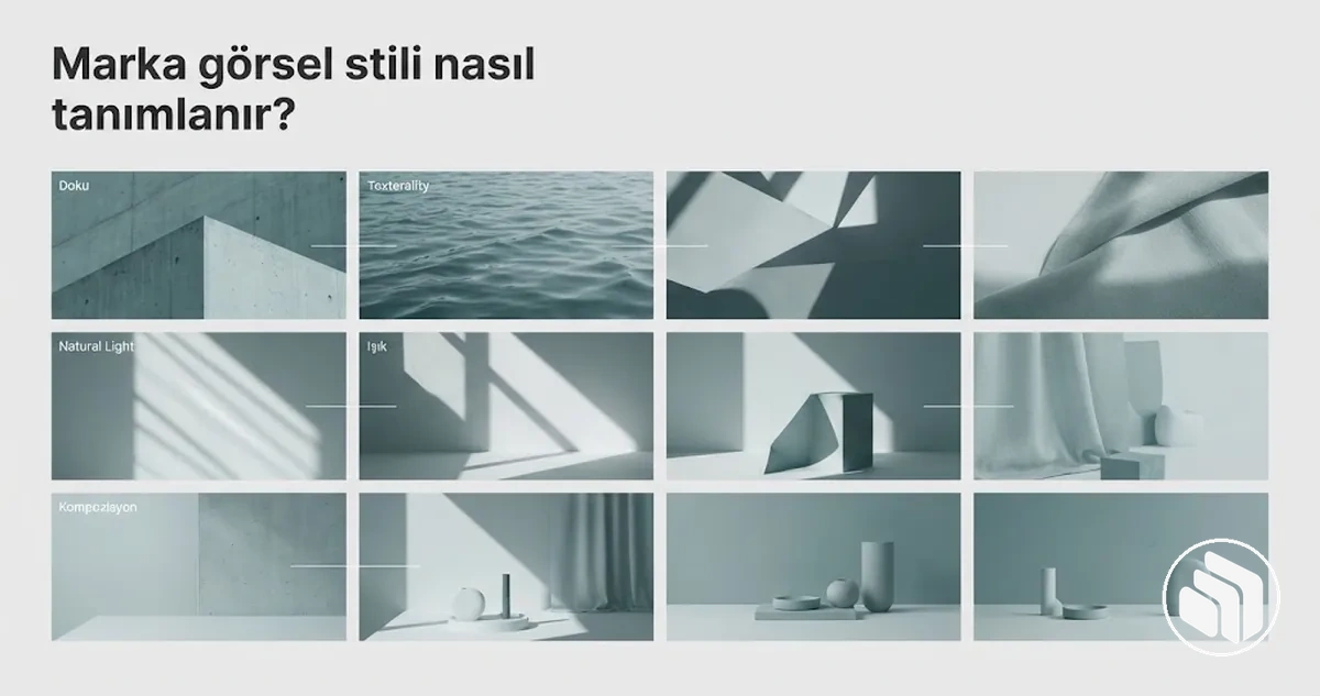 Tutarlı fotoğraf ve görsel yönü gösteren marka görsel stili